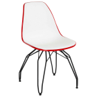 Стілець Tilia Eos-M ніжки металеві фарбовані червоний - біла слонова кістка