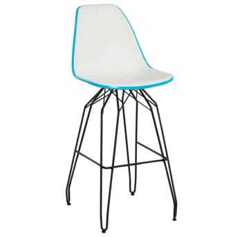 Стул барный Tilia Eos-M ножки металлические крашеные бирюзовый - белая слоновая кость