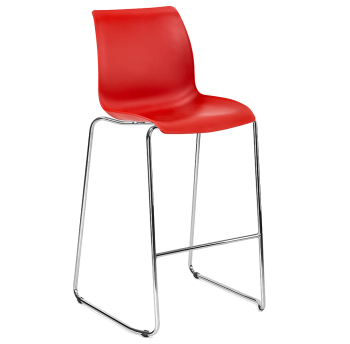 Стул барный Tilia Laser ножки хромированные красный 