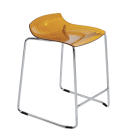 Стілець барний Papatya X-Treme Sled прозоро-помаранчевий