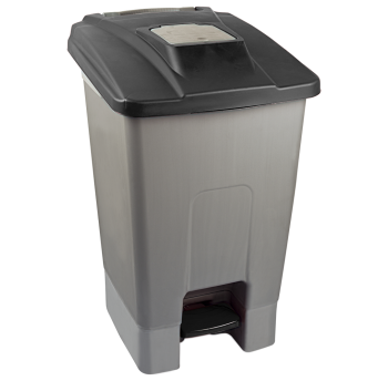 Бак для сміття з педаллю Planet 100 л сіро-чорний