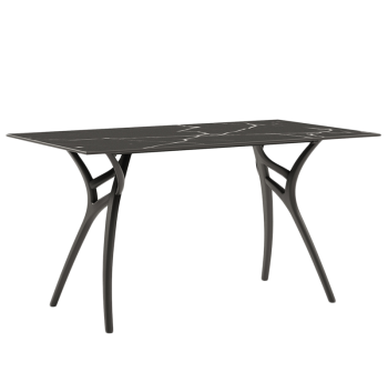 Стол Tilia Ivy-L 120 х 77 см столешница черный мрамор ножки черные