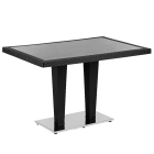 Стол Tilia Antares 80x120 см столешница из стекла, база нержавеющая сталь черный