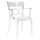 Кресло Papatya Opera-K сиденье белое, верх прозрачно-чистый