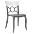 Стілець Papatya Opera-S сидіння антрацит, верх прозоро-чистий