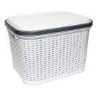 Корзина для белья под ротанг 20 л белая