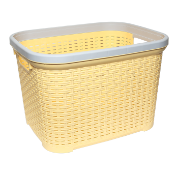 Корзина для белья под ротанг 35 л желтая