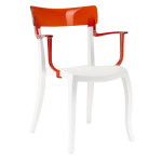 Крісло Papatya Hera-K біле сидіння, верх прозоро-червоний Крісло Papatya Hera-K біле сидіння, верх прозоро-червоний