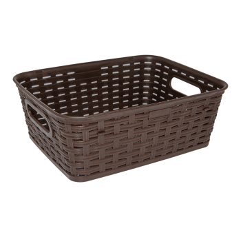 Корзина под ротанг c ручками 2,5 л темно-коричневая
