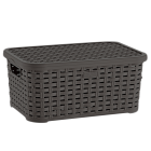 Корзина под ротанг с крышкой 5 л коричневая