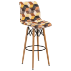 Стілець барний Tilia Laser-V ніжки букові, сидіння з тканиною SIESTA 301