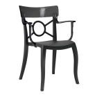 Крісло Papatya Opera-K сидіння чорне, верх прозоро-димчастий