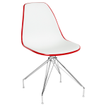 Стул Tilia Eos-X ножки металлические хромированные красный - белая слоновая кость