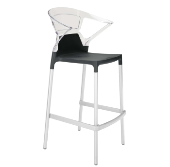 Барне крісло Papatya Ego-K чорне сидіння, верх прозоро-чистий