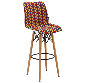 Стілець барний Tilia Laser-V ніжки букові, сидіння з тканиною ARTNUVO 46094 - V6