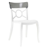 Стілець Papatya Opera-S сидіння біле, верх прозоро-димчастий