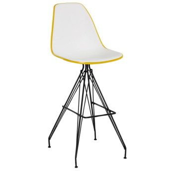 Стул барный Tilia Eos-X ножки металлические крашеные желтый - белая слоновая кость