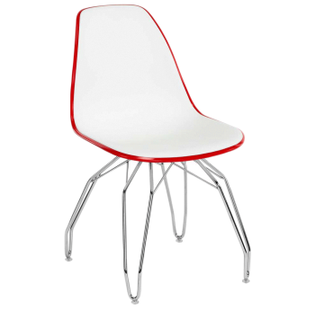 Стул Tilia Eos-M ножки металлические хромированные красный - белая слоновая кость