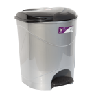 Ведро для мусора с педалью Irak Plastik Bella №1 12л серый металлик