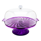 Тортовниця Кристал з підставкою фіолетова