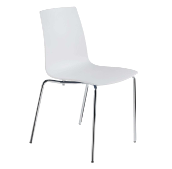 Стул Papatya X-Treme S матовый белый, низ хром