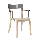 Кресло Papatya Hera-K песочно-бежевое сиденье, верх прозрачно-дымчатый