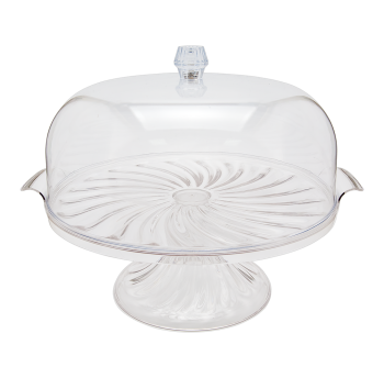 Тортовница Кристалл с подставкой прозрачная