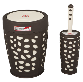 Набор для ванной комнаты Planet Stone 2 предмета коричневый-крем