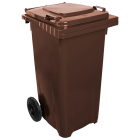 Бак для сміття на колесах з ручкою 120 л темно-коричневий