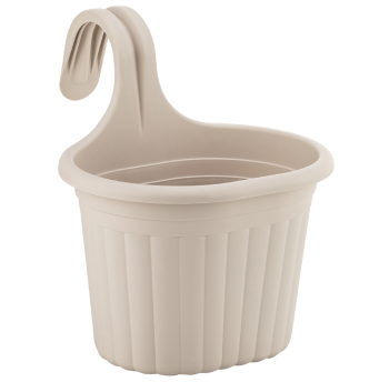 Горщик для квітів балконний підвісний Camellia 3 л біло-сірий