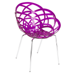 Крісло Papatya Flora-ML прозоро-пурпурове сидіння, ніжки хром Крісло Papatya Flora-ML прозоро-пурпурове сидіння, ніжки хром