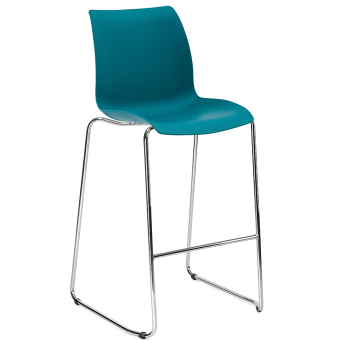 Стул барный Tilia Laser ножки хромированные зеленая нефть 