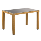 Стол Tilia Antares 80x120 см верх столешницы из стекла, ножки пластиковые кофейный Стол Tilia Antares 80x120 см верх столешницы из стекла, ножки пластиковые кофейный