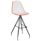 Стілець барний Tilia Eos-X ніжки металеві фарбовані помаранчевий - біла слонова кістка