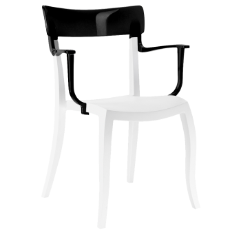 Крісло Papatya Hera-K біле сидіння, верх чорний