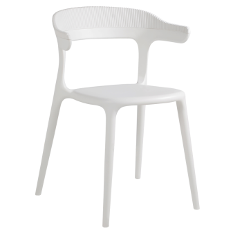 Крісло Papatya Luna-Stripe біле сидіння, верх білий