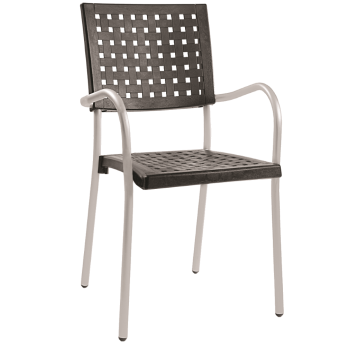 Кресло Papatya Karea черный, база алюминий