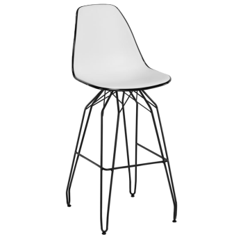 Стул барный Tilia Eos-M ножки металлические крашеные черный - белая слоновая кость
