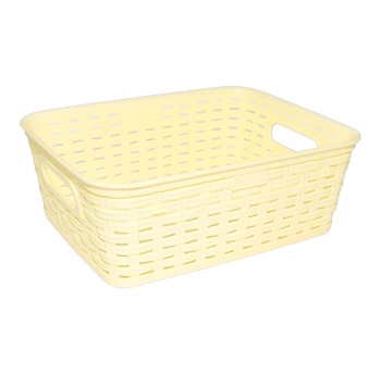 Корзина под ротанг c ручками 2,5 л желтая
