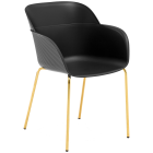 Кресло Tilia Shell-MG ножки металлические золото, сидение черное
