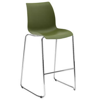 Стул барный Tilia Laser ножки хромированные хаки
