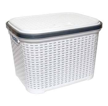 Корзина для белья под ротанг 20 л белая