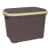 Кошик для білизни під ротанг з кришкою 35 л темно-коричневий