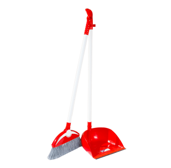 Метла с совком Irak Plastik Dodo красная