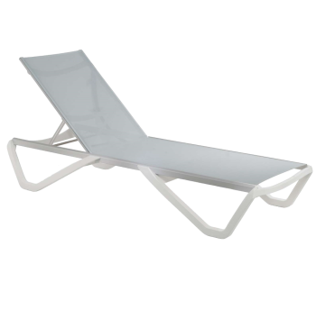Шезлонг Papatya Wave білий 01, сітка сіра 5374