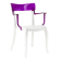 Крісло Papatya Hera-K біле сидіння, верх прозоро-пурпурний