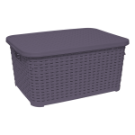 Кошик під ротанг з кришкою 5 л фіолетовий Кошик під ротанг з кришкою 5 л фіолетовий