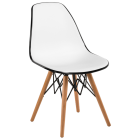 Стул Tilia Eos-V ножки буковые черный - белая слоновая кость 