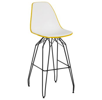 Стул барный Tilia Eos-M ножки металлические крашеные желтый - белая слоновая кость