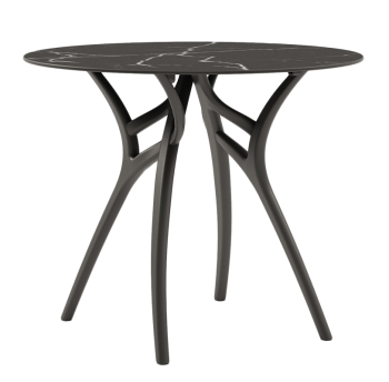 Стол Tilia Ivy-L d69 см столешница черный мрамор ножки черные